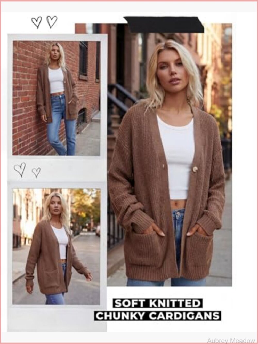 Chunky Cardigan Sweater Women Long Sleeve Soft Knit Loose Fit Cardigans Pockets - Picture 6 of 7